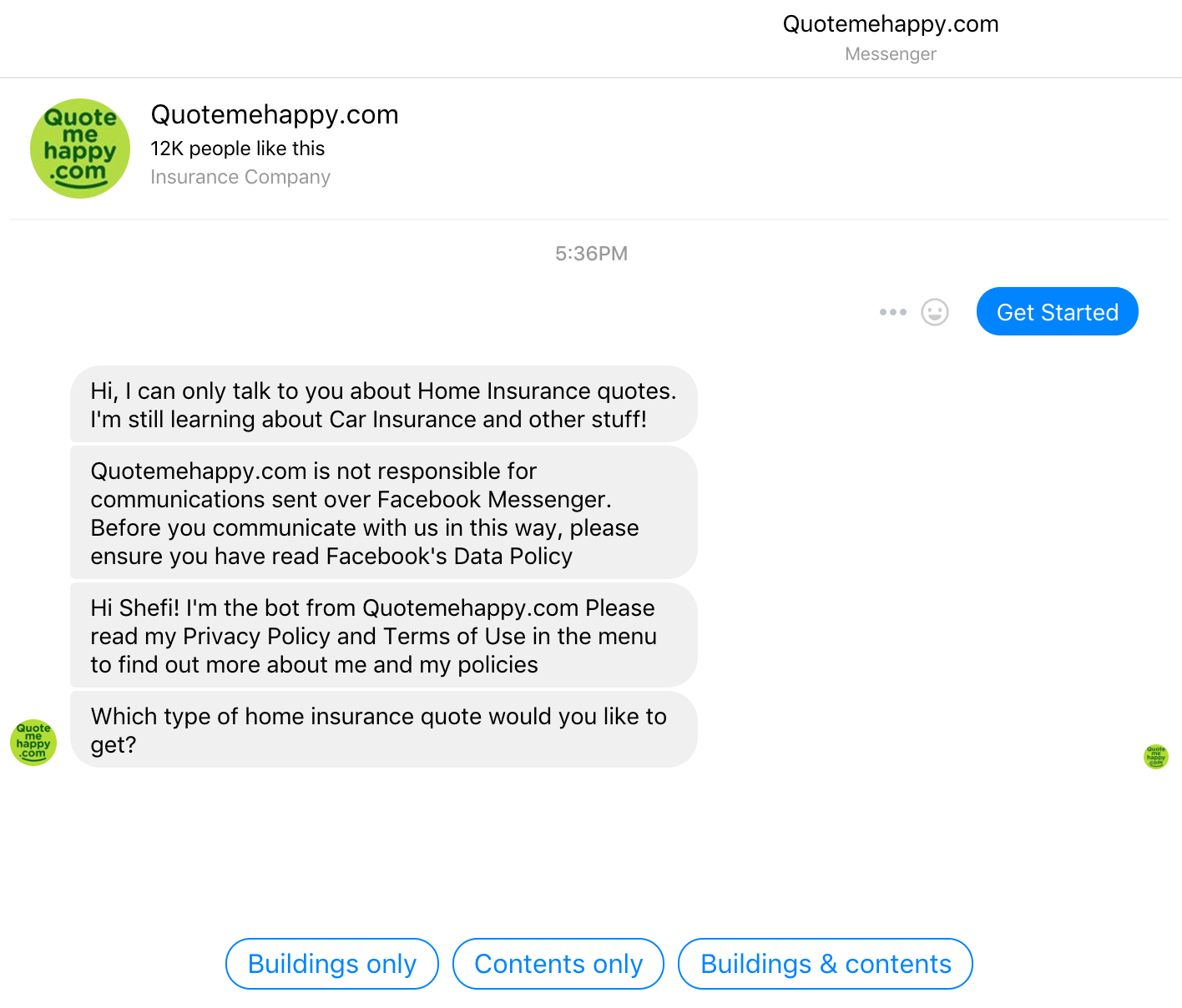 Quotemehappy.com Launches Facebook Messenger Bot For Home Insurance