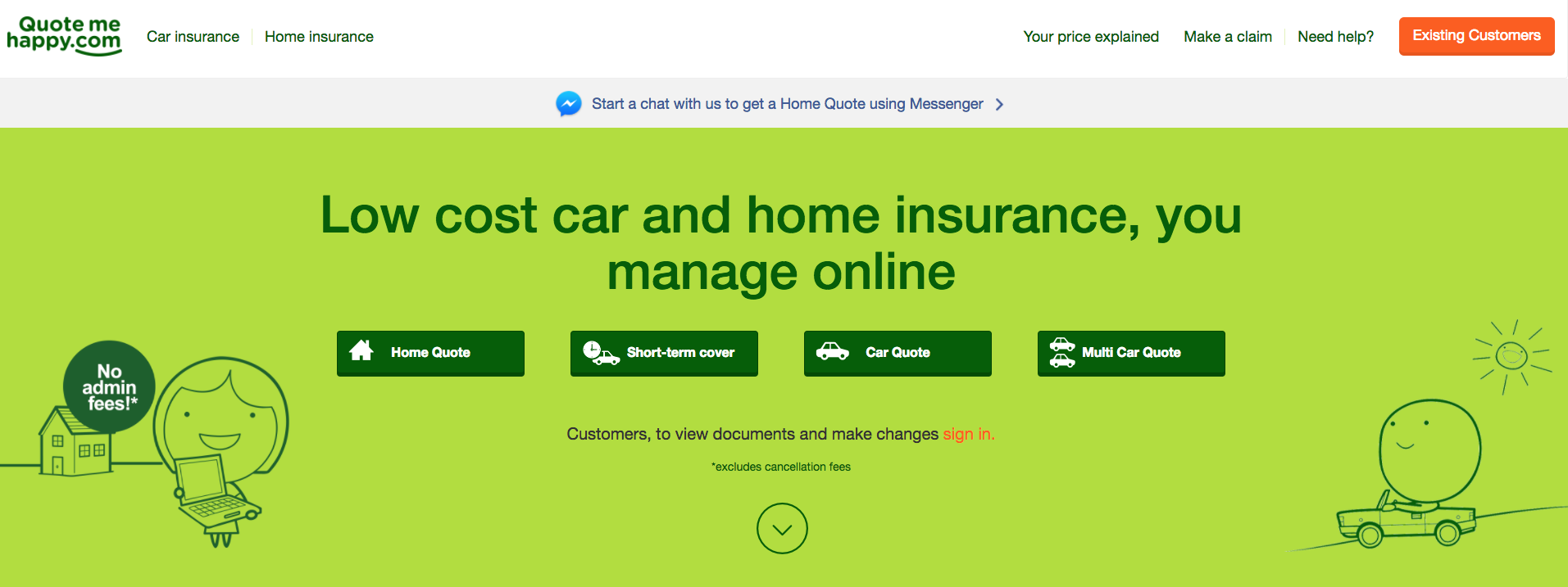 Car Insurance, Existing Customer, Account Log in