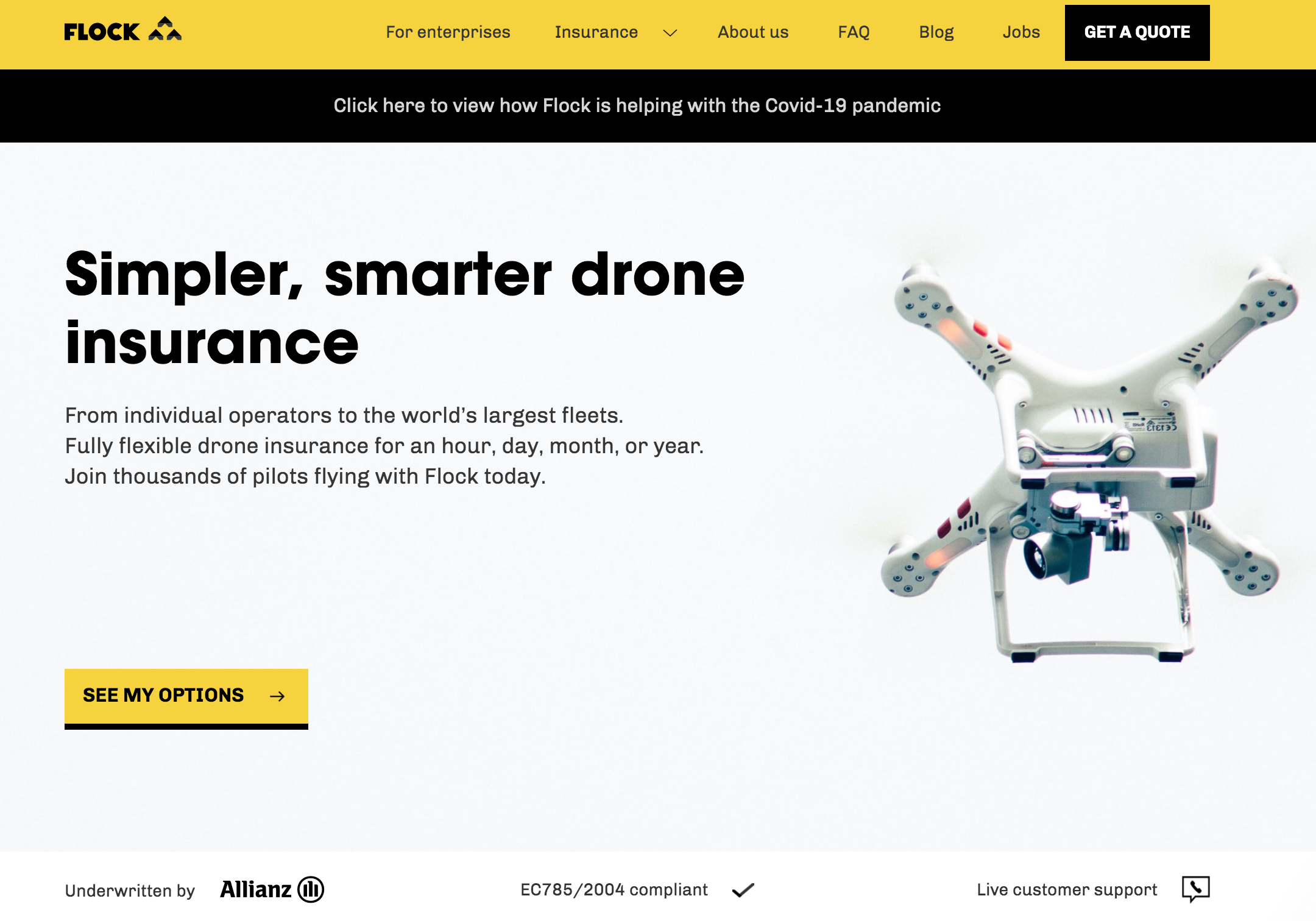 Flock and Centrik connected drone insurance